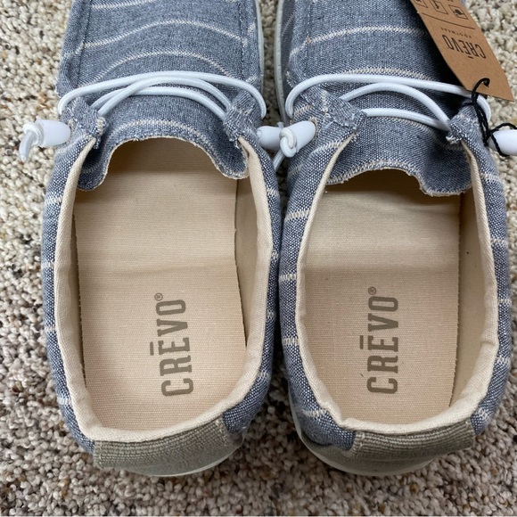Crevo Womens size 7 slip on shoes gray striped memory foam new with tags - Picture 6 of 9